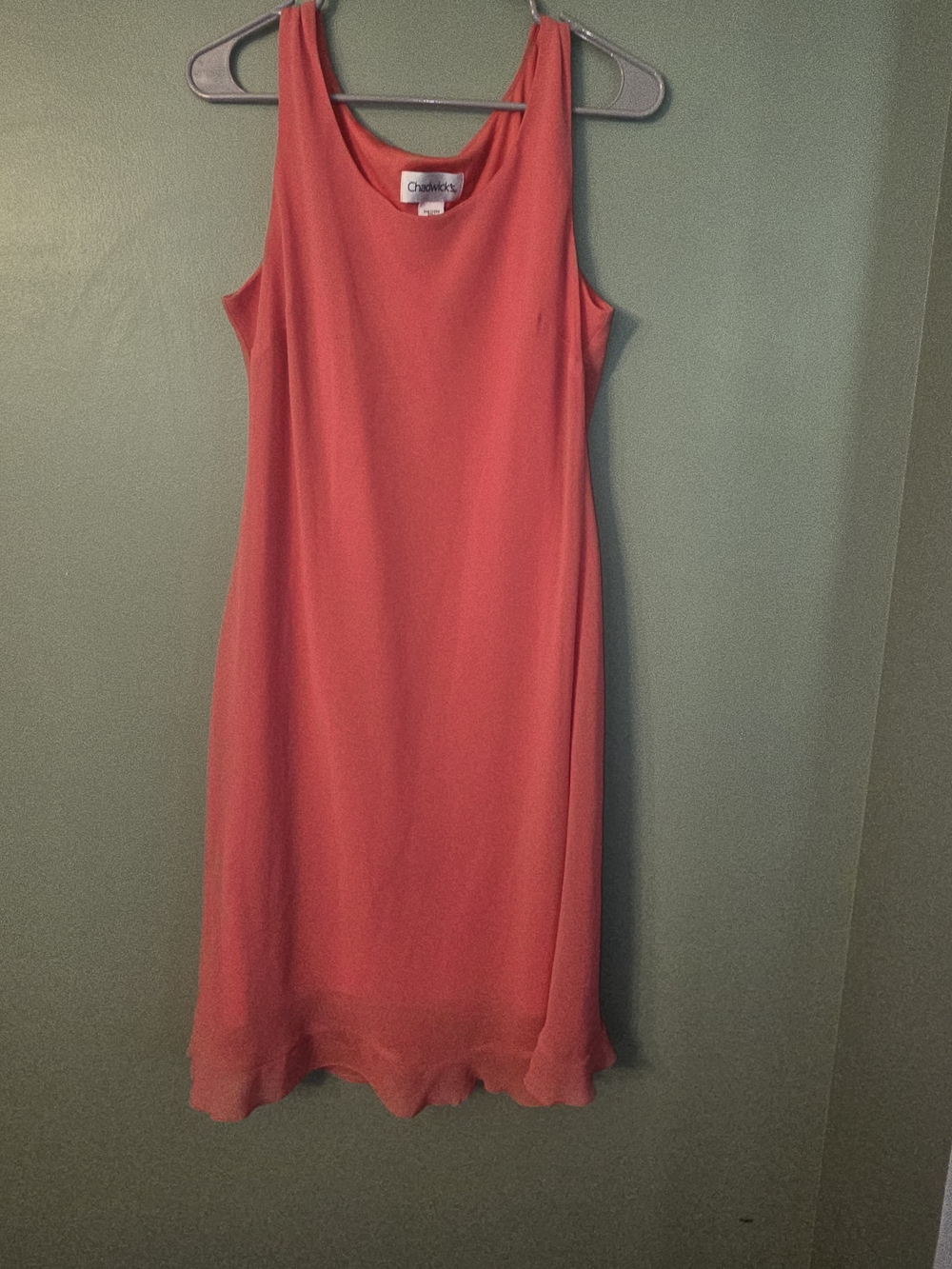 Chadwicks Coral Scoop-Neck Sleeveless A-Line Dress
